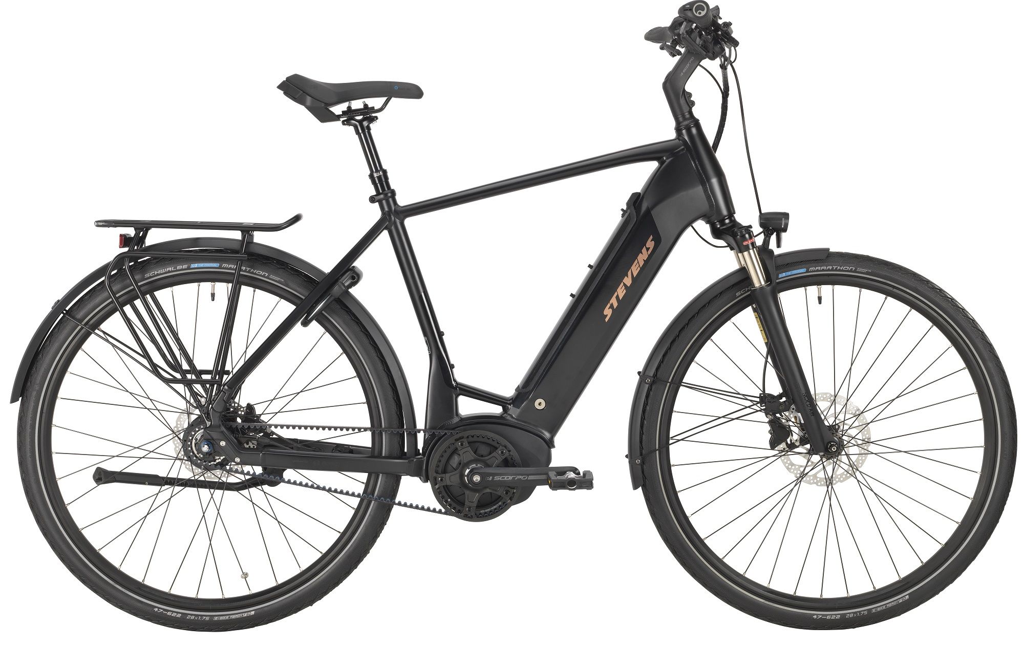 STEVENS 2021 E-COURIER LUXE ČERNÁ - E-CITY | STEVENS BIKES